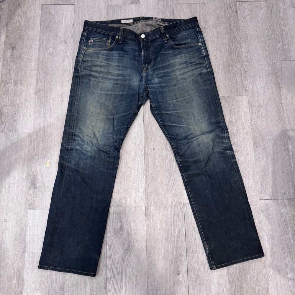 AG Adriano Goldschmied Men's the Matchbox Slim Straight Jeans Dark Wash 38 X 32